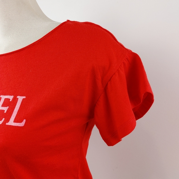 VICTORIA SECRET | NWT Red & Pink Ruffle Short Sleeve - Picture 4 of 9